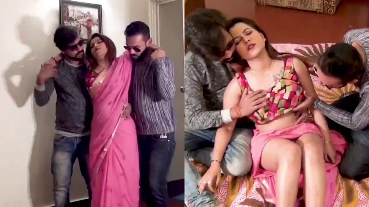 Drunk Indian bhabhi seduced and fucked by husband's friends